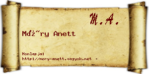 Móry Anett névjegykártya